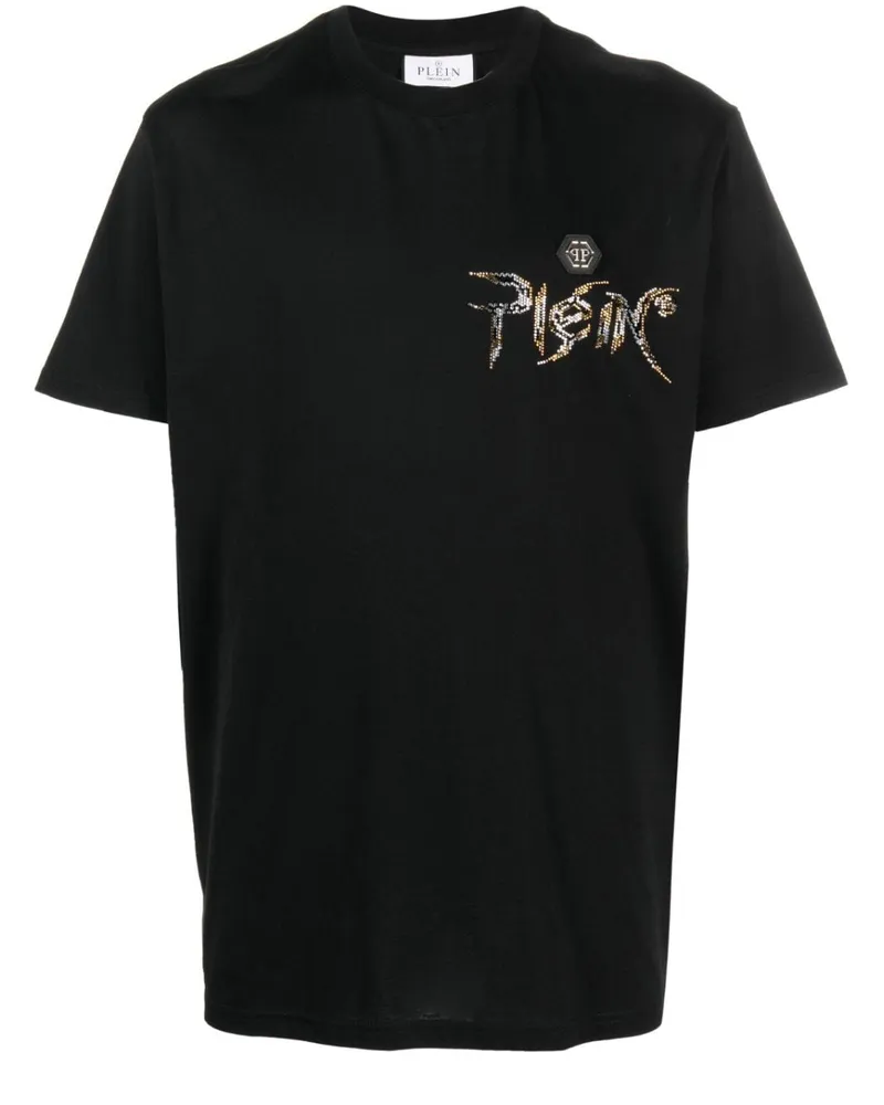 Philipp Plein Chrome T-Shirt mit rundem Ausschnitt - Schwarz Schwarz