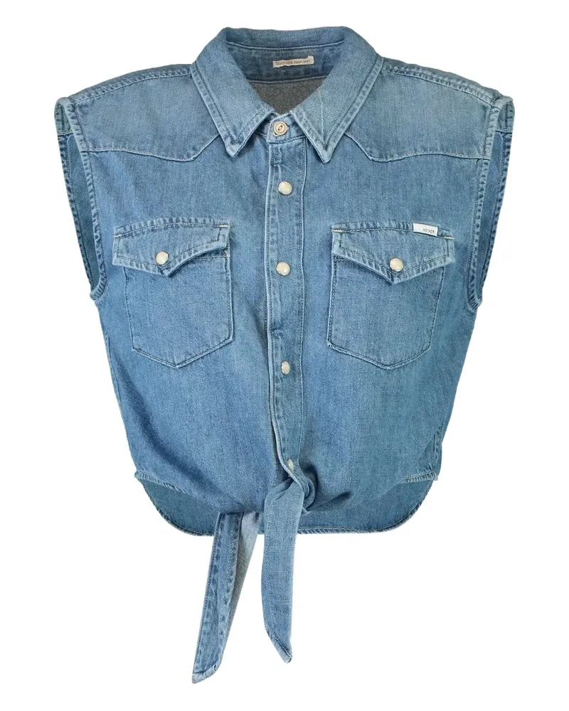 Mother knotted sleeveless denim top - MTIMEMST BLUE Mtimemst