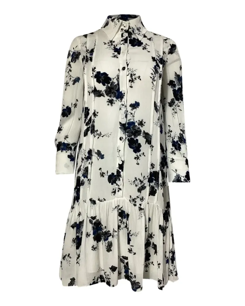 Erdem Minikleid mit Blumen-Print - Weiß Weiß