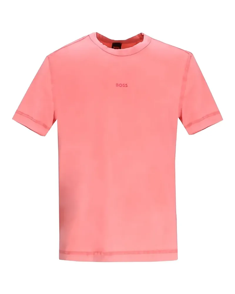 HUGO BOSS logo-print washed-effect T-shirt - Rosa Rosa