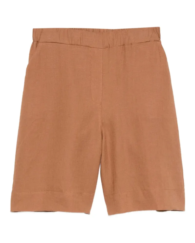 Gran Sasso elasticated-waistband linen shorts - Braun Braun
