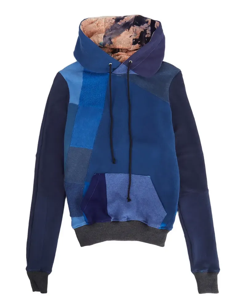 DRx FARMAxY FOR LN-CC patchwork multi-panel hoodie - Blau Blau