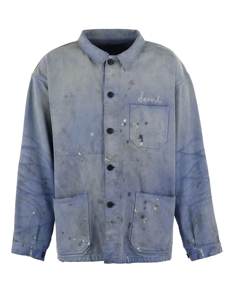 SAINT MXXXXXX Hemd im Distressed-Look - Blau Blau