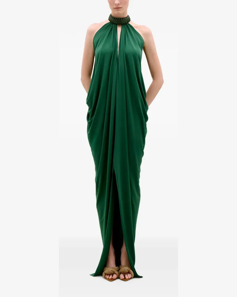Silvia Tcherassi Niagara draped halterneck maxi dress - Grün Grün