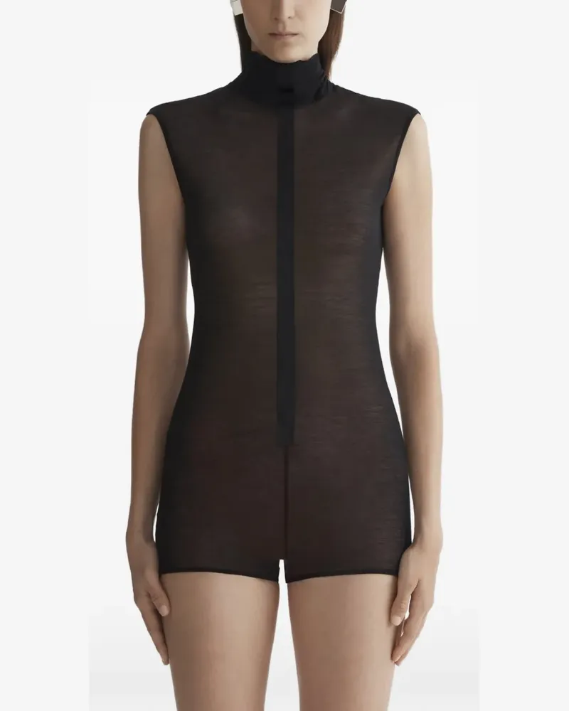 Thierry Mugler Body mit Rollkragen - Schwarz Schwarz