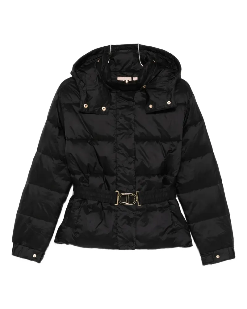 Twin-Set Daunenjacke mit Kapuze - Schwarz Schwarz