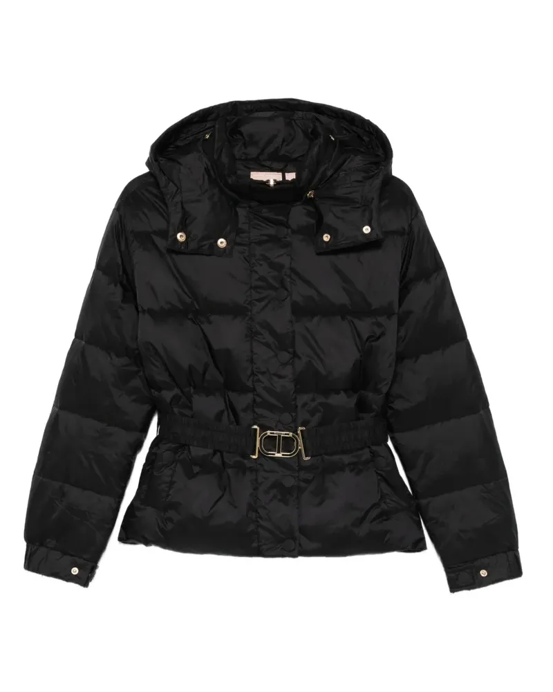 Twin-Set Daunenjacke mit Kapuze - Schwarz Schwarz
