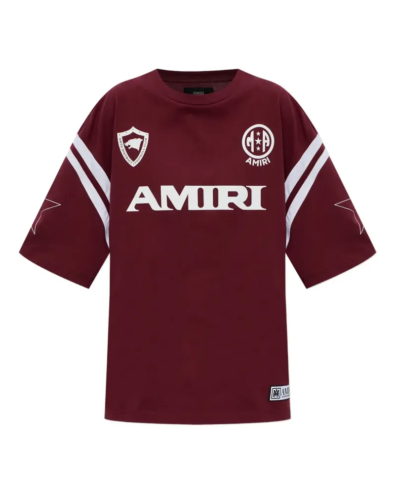 Amiri logo stripe-detail T-shirt - Rot Rot