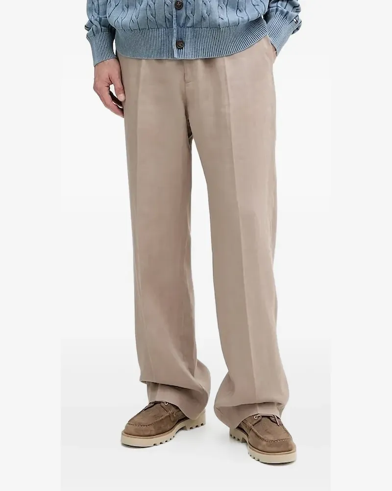 Liu Jo Leinenhose mit Abnähern - Braun Braun