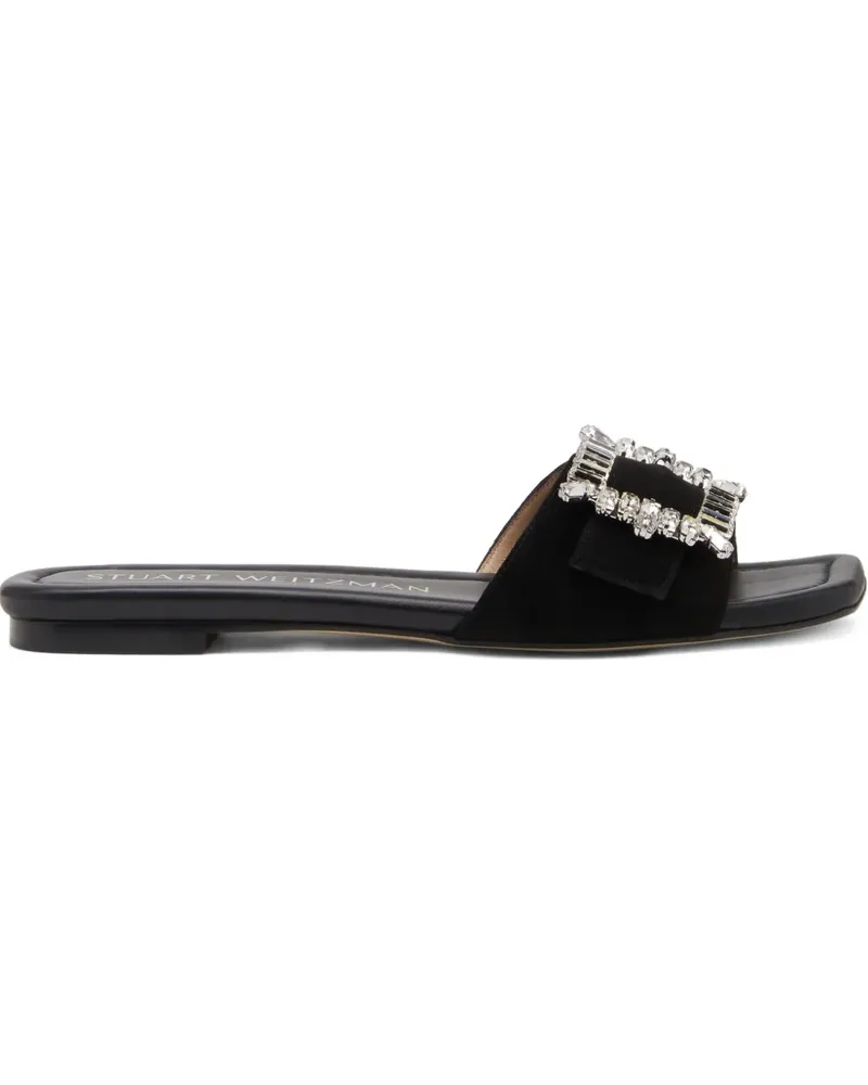 Stuart Weitzman Shine Buckle Sandalen mit Kristallen - Schwarz Schwarz