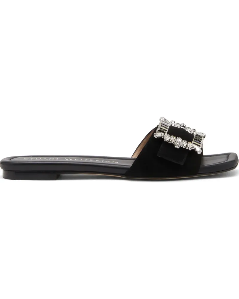 Stuart Weitzman Shine Buckle Sandalen mit Kristallen - Schwarz Schwarz