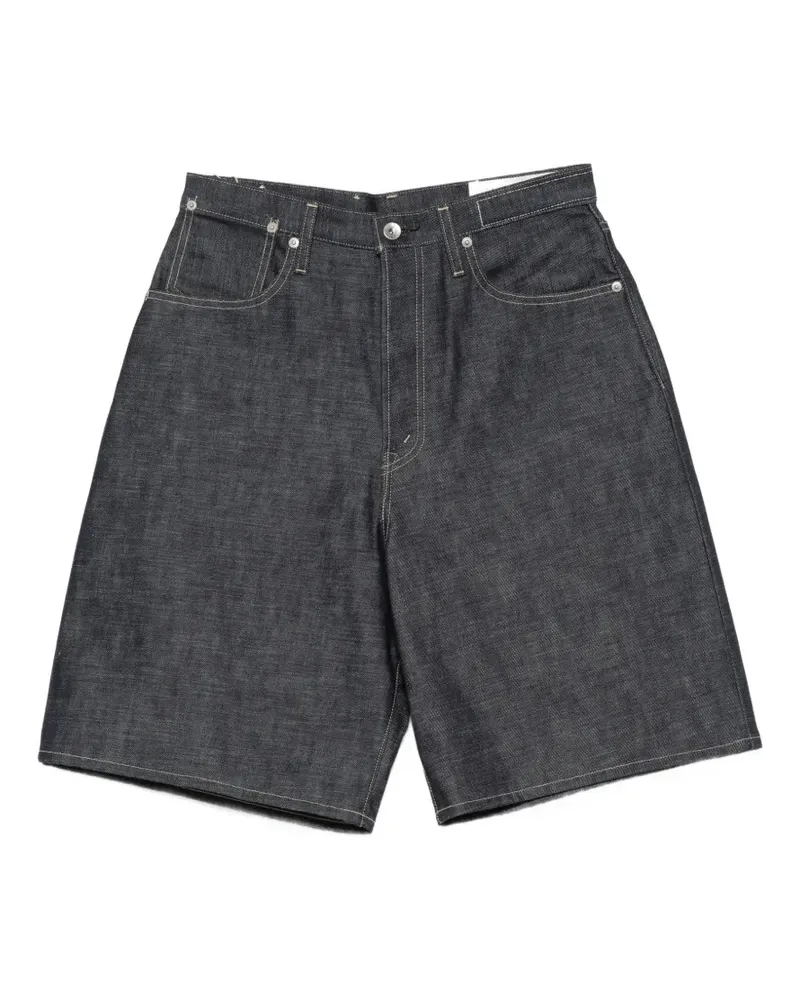 KURO Jeans-Shorts mit Kontrastnähten - Blau Blau