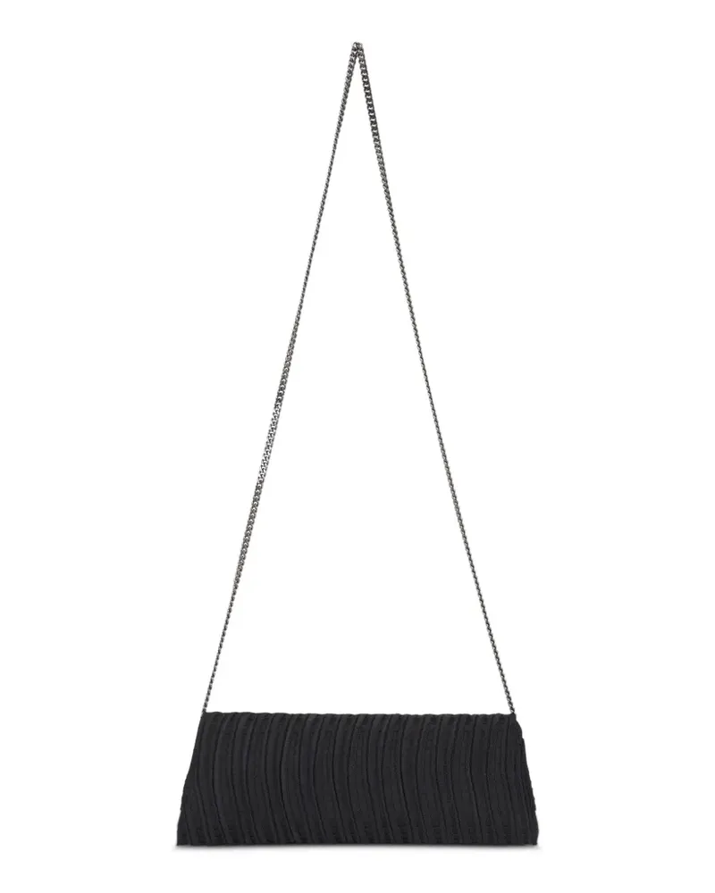 Akris Gerippte Anouk Clutch mit Kettenriemen - Schwarz Schwarz