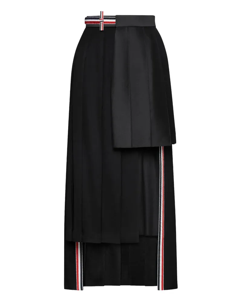 Thom Browne Plissierter Maxirock - Schwarz Schwarz