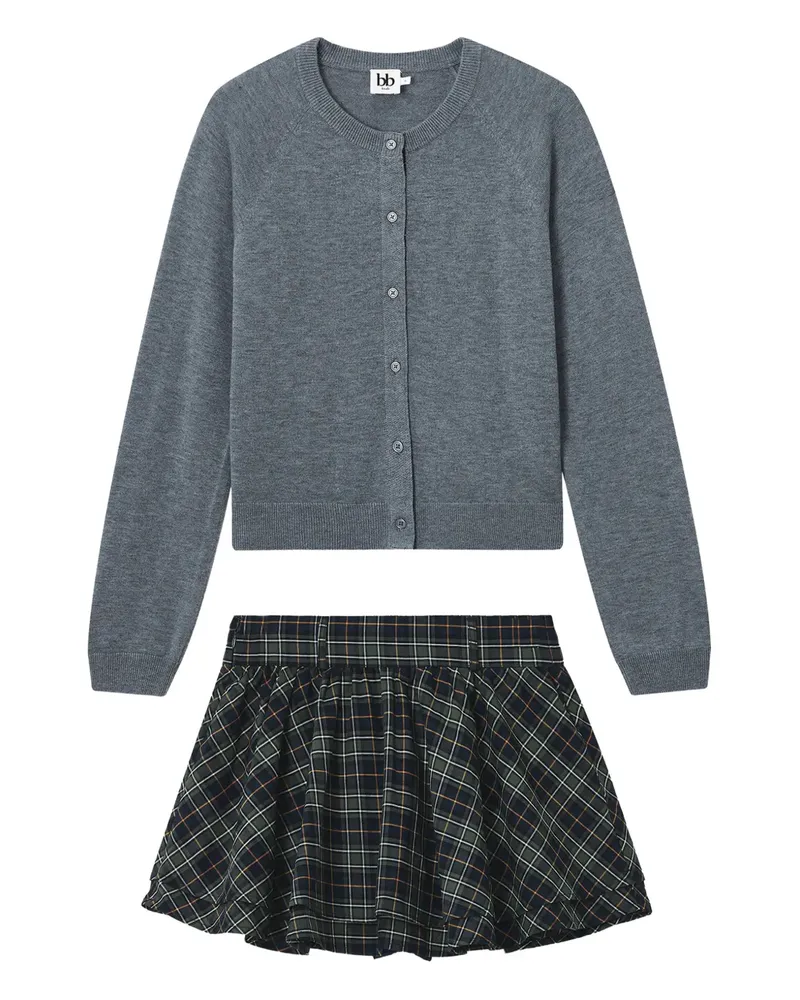 b+ab Set aus Cardigan und Rock - Grau Grau