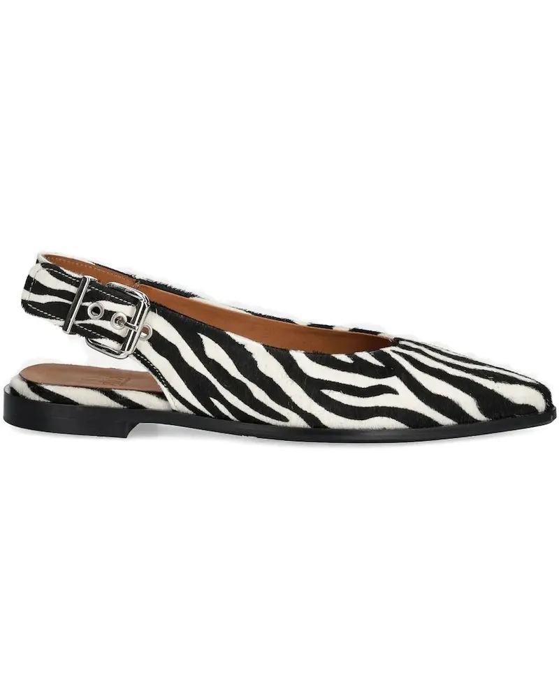 Billi Bi Slingback-Schuhe mit Zebra-Print - Schwarz Schwarz