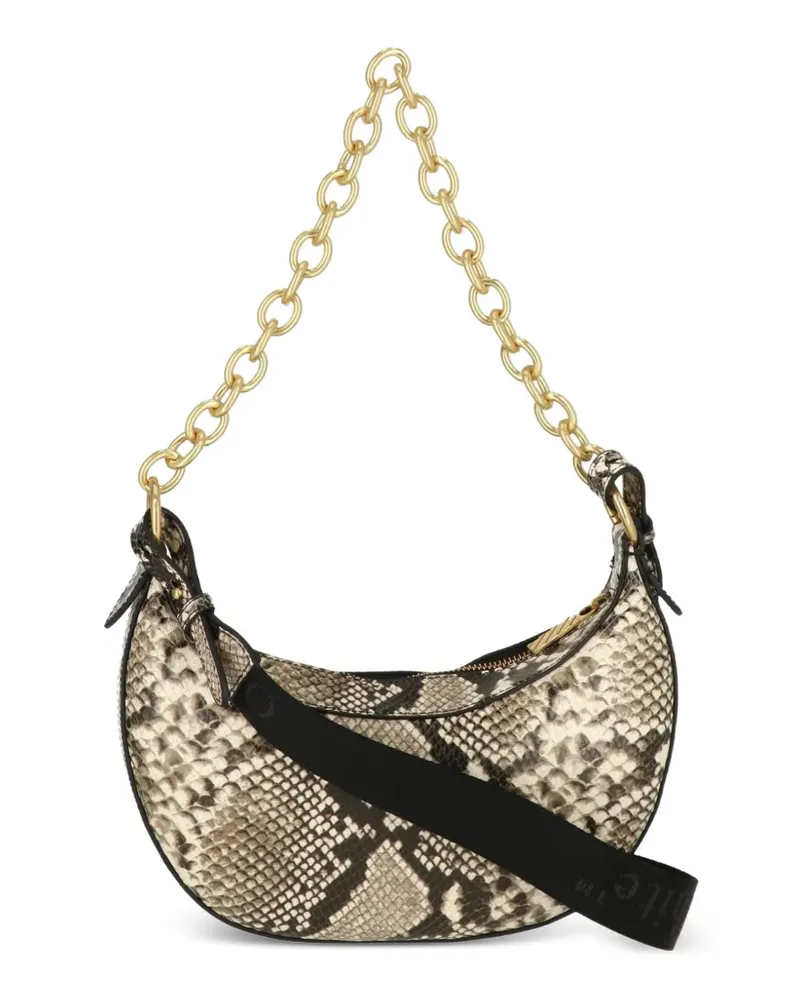 OFF-WHITE snakeskin-effect Arrows shoulder bag - Nude Nude