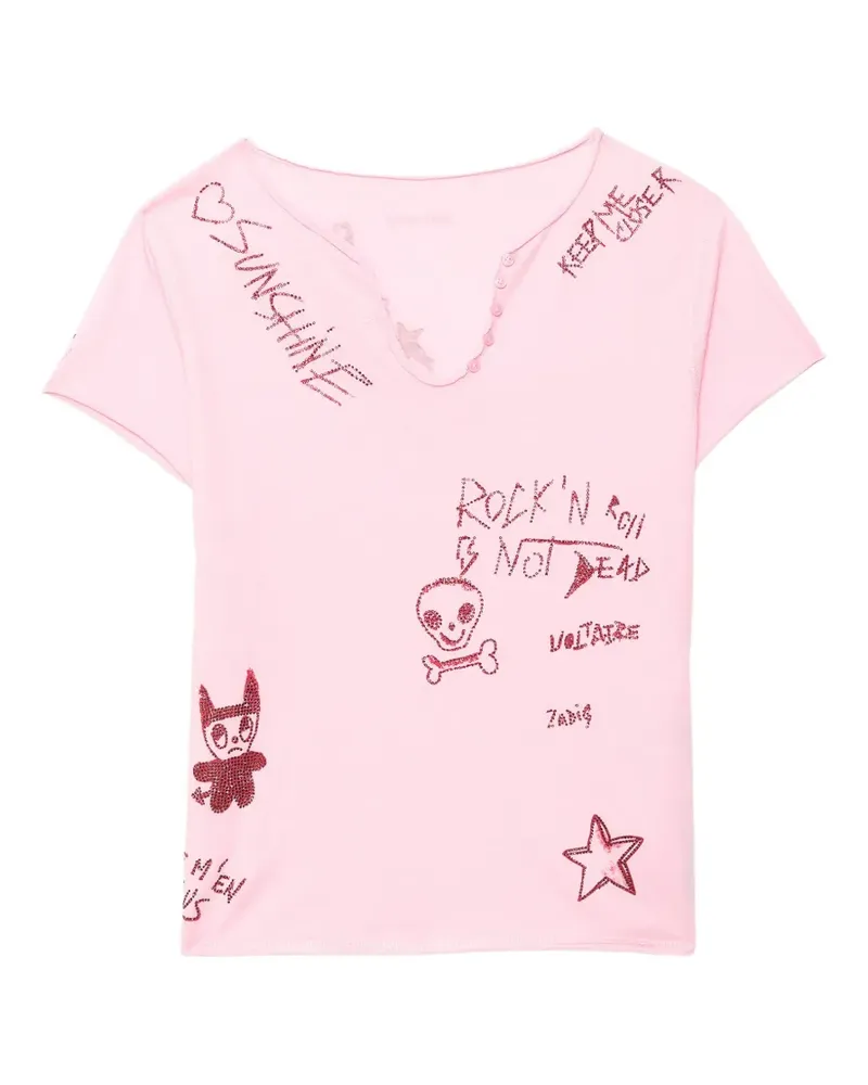 Zadig & Voltaire Happy henley T-shirt - Rosa Rosa