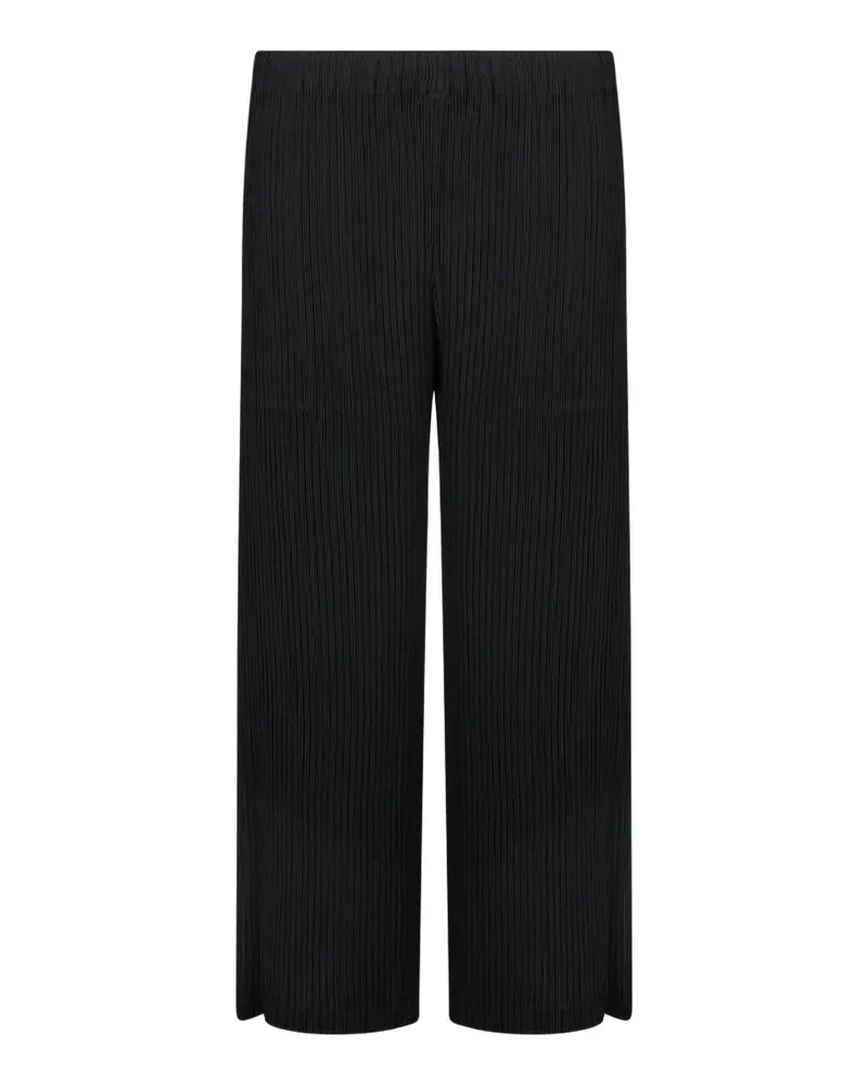 Issey Miyake Hatching pleated wide-leg trousers - Schwarz Schwarz