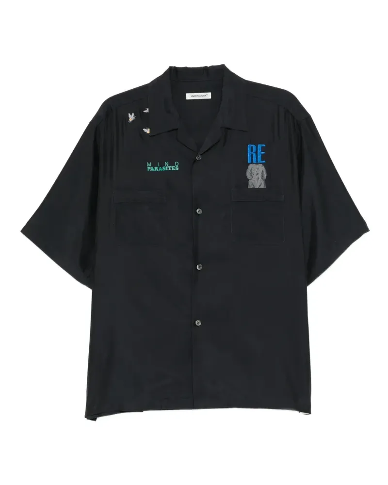 Undercover Hemd mit bestickter Tasche - Schwarz Schwarz