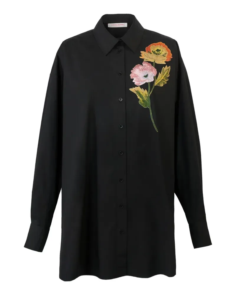 Carolina Herrera New York floral embroidered shirt - Schwarz Schwarz
