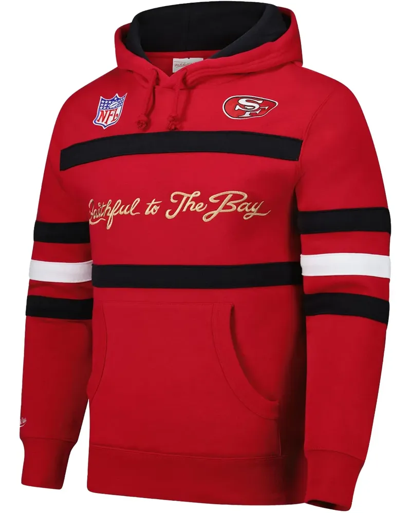 Mitchell & Ness San Francisco 49ers Head Coach "Scarlet" Hoodie - Rot Rot