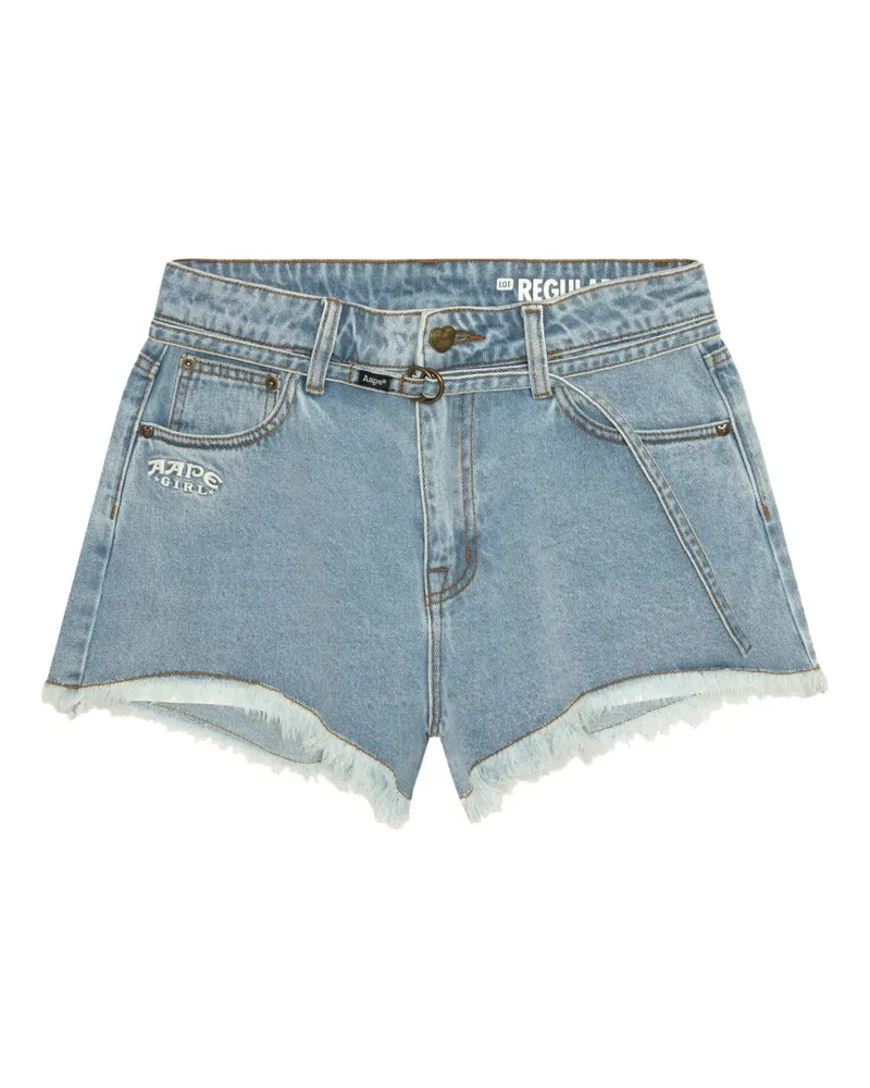 BAPE Ausgefranste Jeans-Shorts - Blau Blau