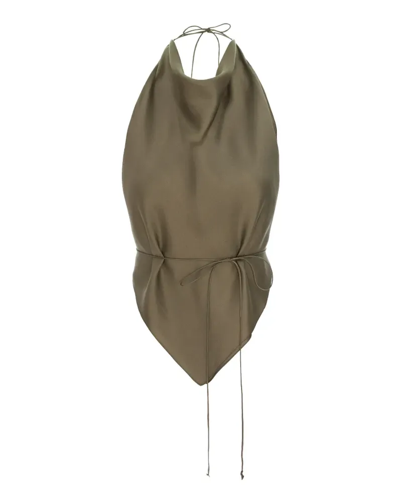 MANURÍ Thea 2.6 cowl-neck halterneck top - Grün Grün