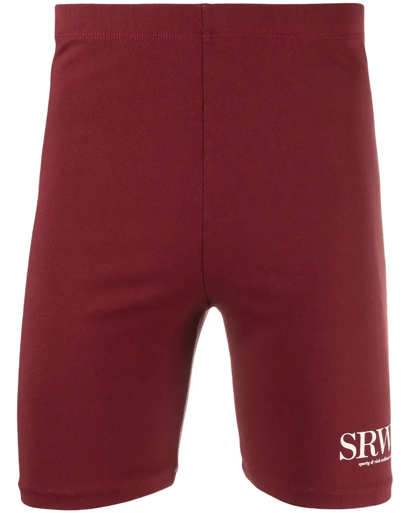 SPORTY & RICH Shorts mit East Side Biker-Print - Rot Rot