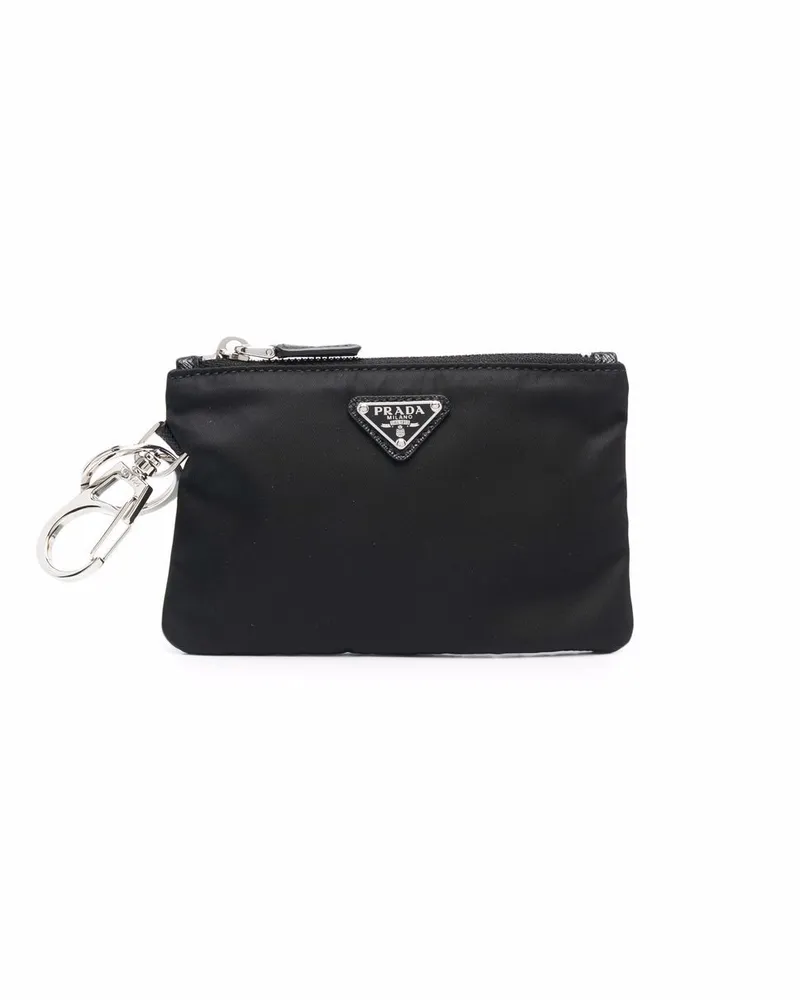 Prada Beutel mit Triangel-Logo - Schwarz Schwarz