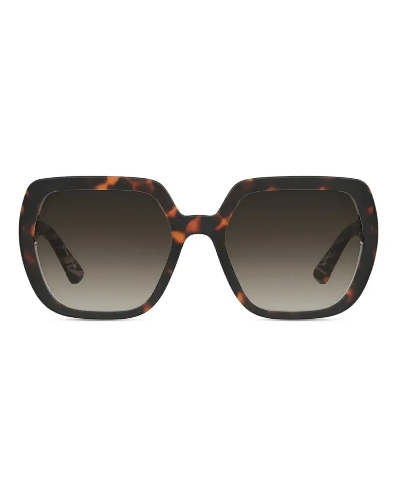 Moschino tortoiseshell-effect geometric-frame sunglasses - Braun Braun
