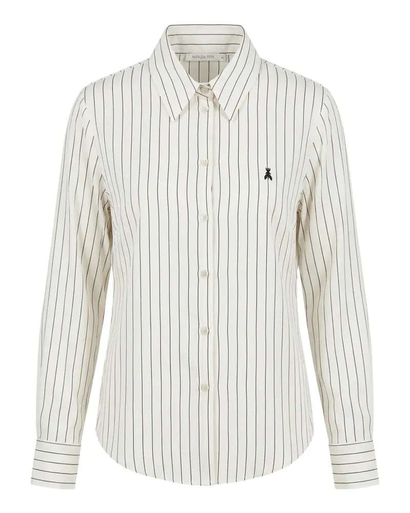 Patrizia Pepe striped long-sleeve shirt - Nude Nude