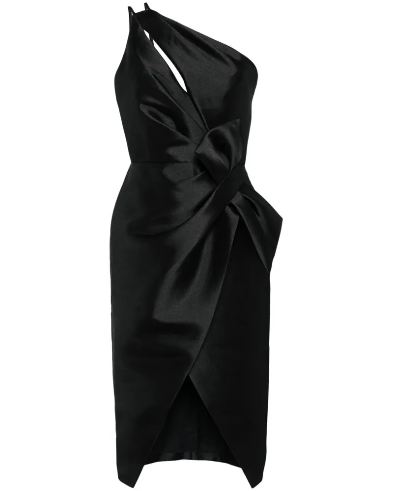 Amsale Mikado Kleid mit Schleife - Schwarz Schwarz