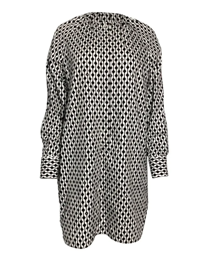 Max Mara Minikleid mit Print - Weiß Weiß