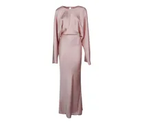 Langärmeliges Maxikleid - Rosa