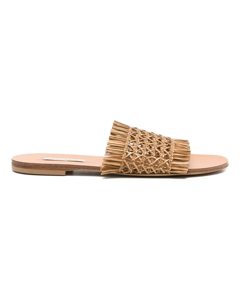 Casadei woven-leather flat sandals - Nude Nude