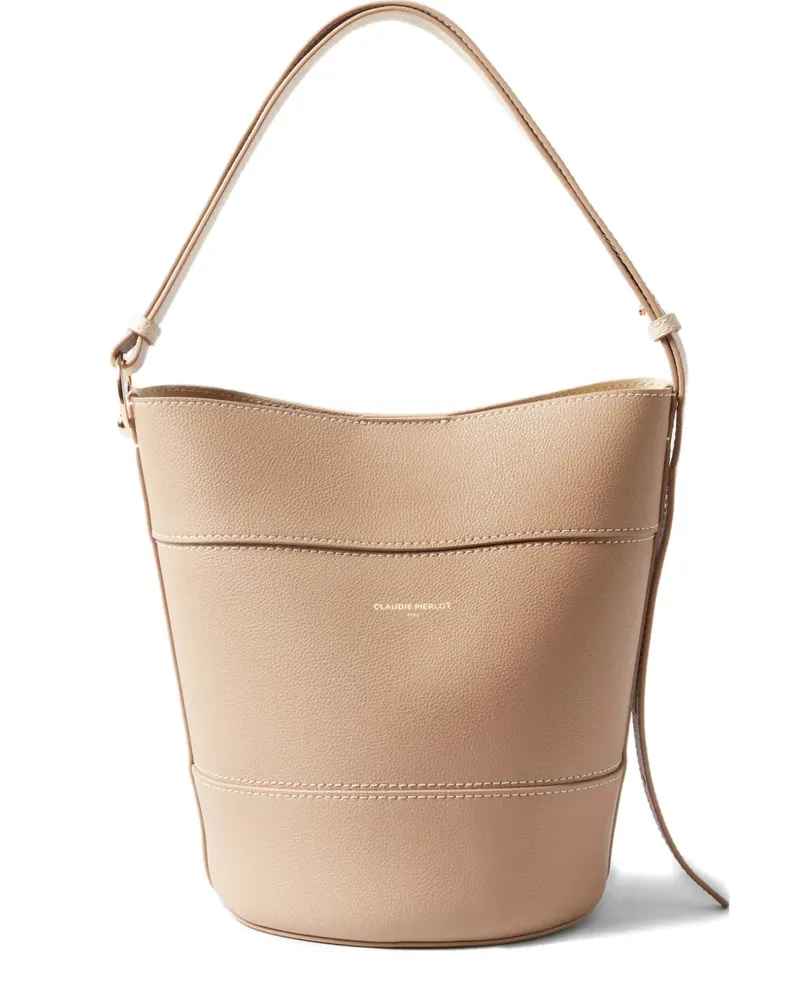 Claudie Pierlot Solveig leather bucket bag - Nude Nude