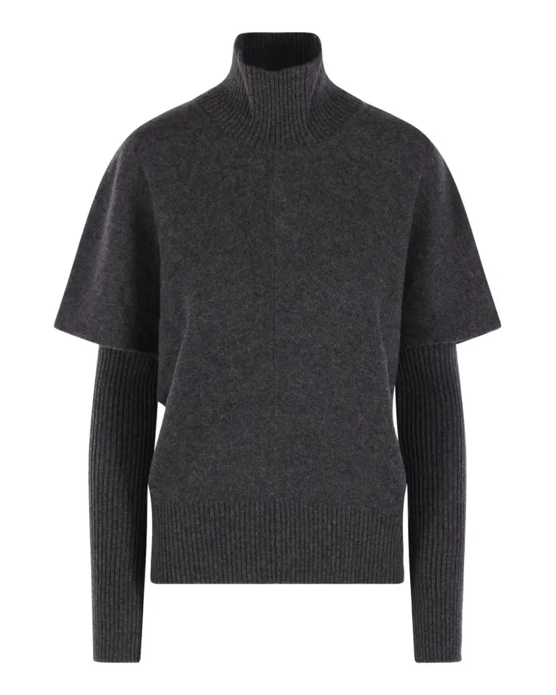 Federica Tosi Pullover im Layering-Look mit Stehkragen - Grau Grau