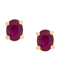 Wouters & Hendrix 18kt yellow  ruby stud earrings Gold