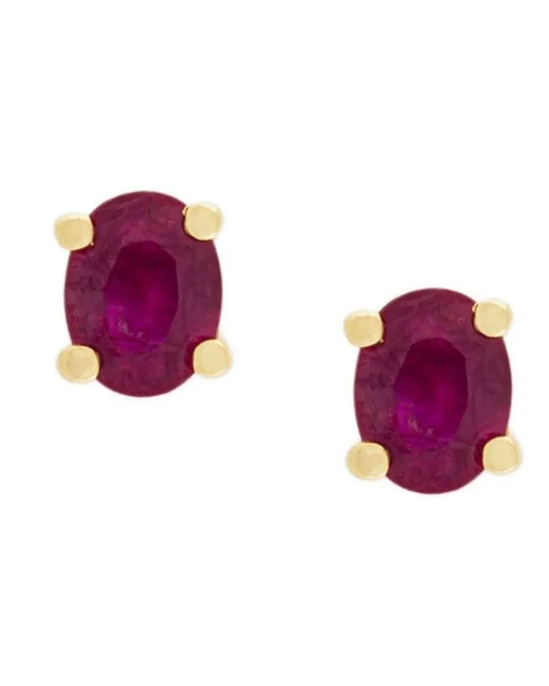 Wouters & Hendrix 18kt Gelbgoldohrstecker mit Rubin Gold