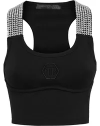 Philipp Plein Cropped-Top mit Kristallen Schwarz