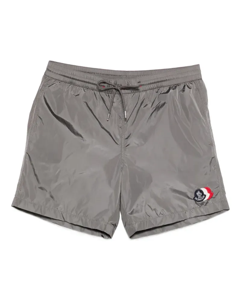 Moncler Mare drawstring logo-patch swim shorts - Grau Grau