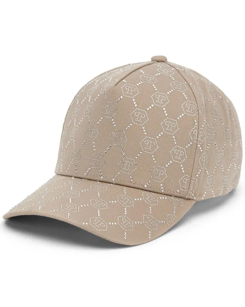 Philipp Plein Baseballkappe mit Kristallverzierung - Nude Nude