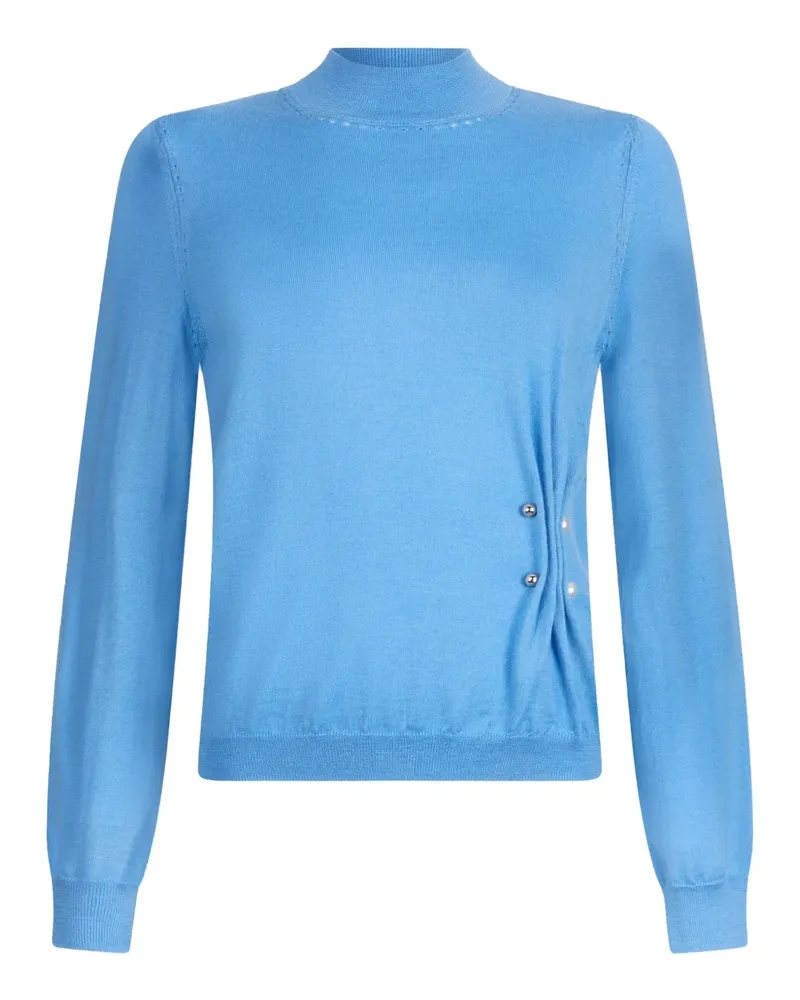 Liu Jo Geraffter Pullover mit Perlen - Blau Blau
