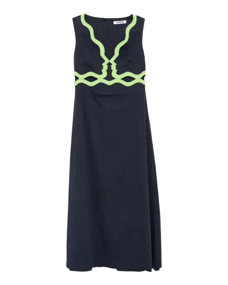 Vivetta face-motif cut-out midi dress - Blau Blau