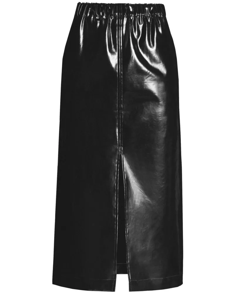 Maison Margiela Midirock aus Lackleder - Schwarz Schwarz