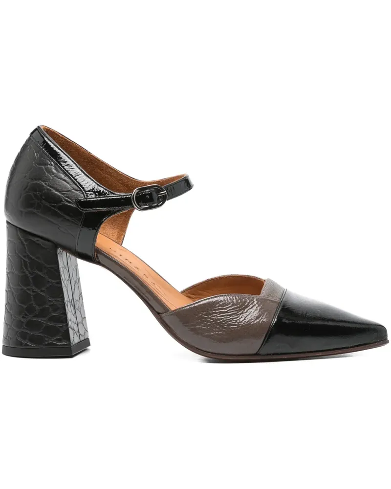 Chie Mihara Luer Pumps mit Kroko-Effekt 75mm - Schwarz Schwarz