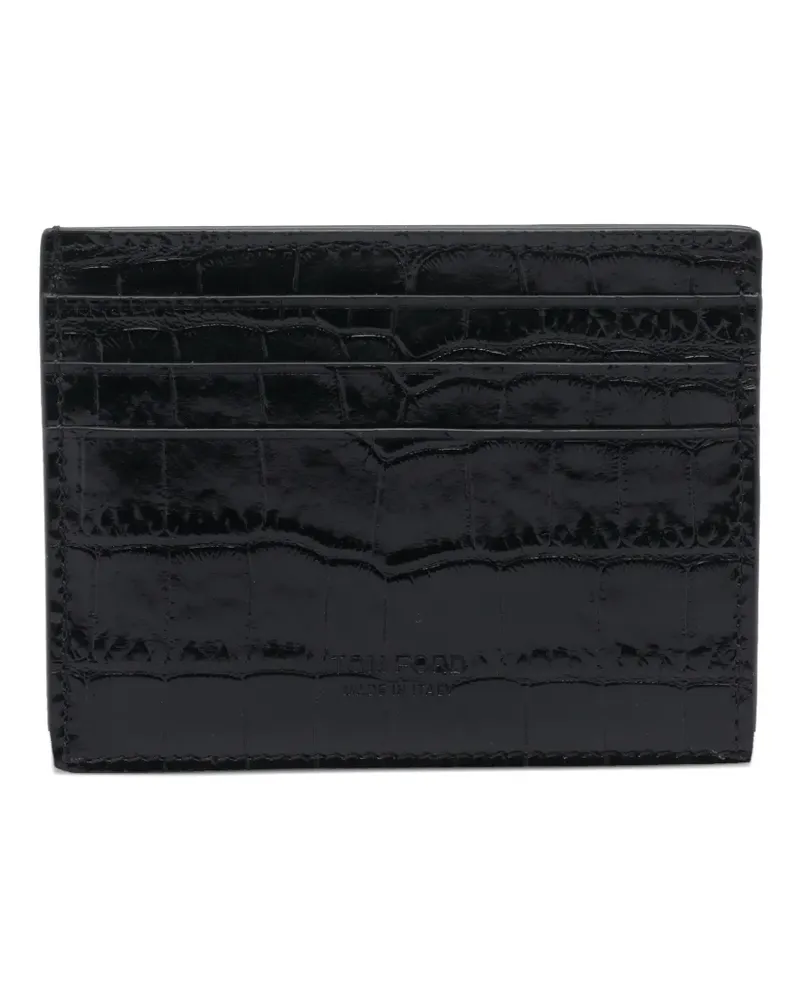 Tom Ford Kartenetui mit Kroko-Optik - Schwarz Schwarz