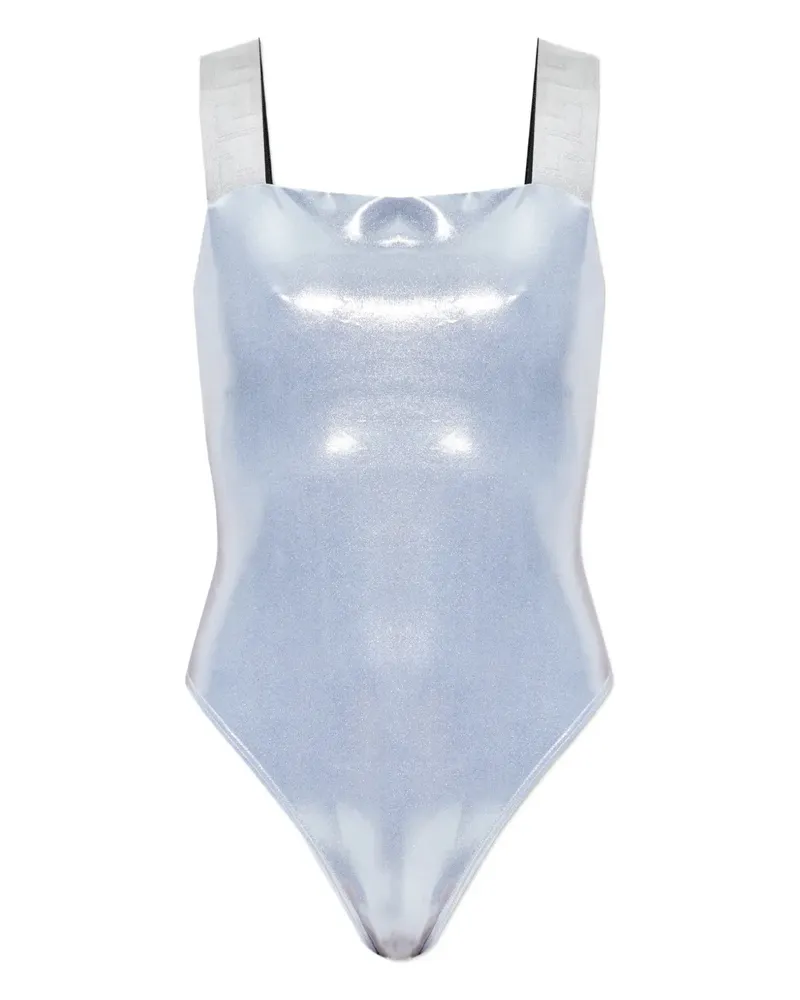 Versace strap-detail swimsuit - Blau Blau