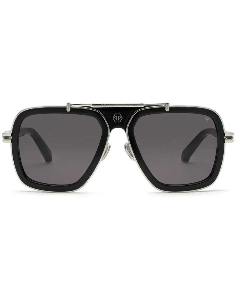 Philipp Plein Plein Icon Oversized-Sonnenbrille - Schwarz Schwarz